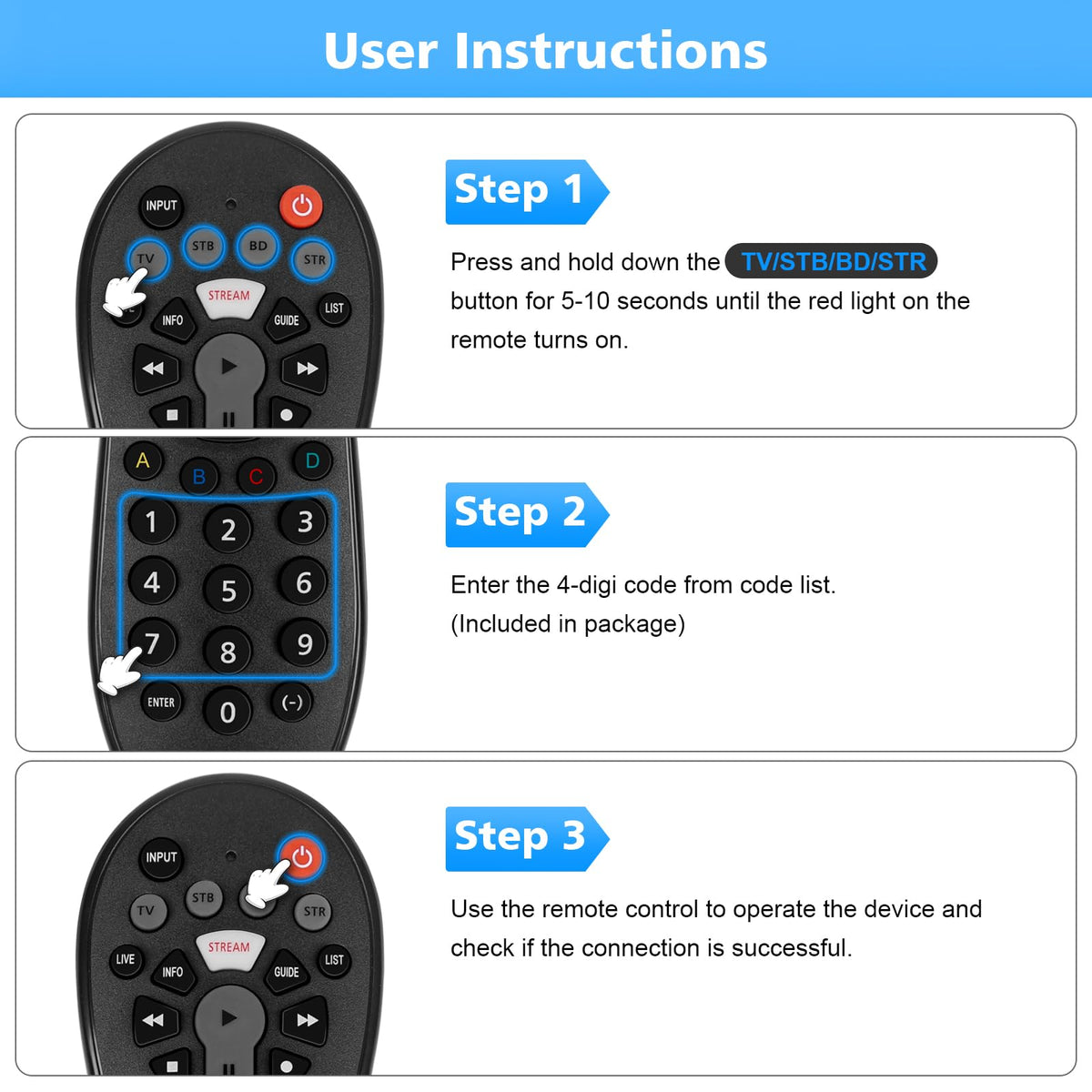 Hujidar universal remote infrared pairing enables simple device setup