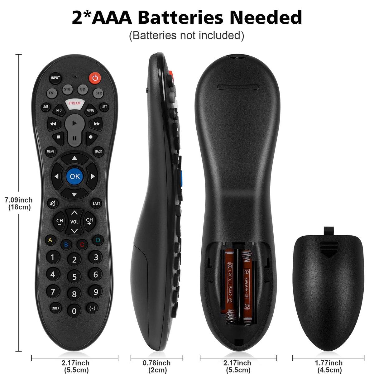 Hujidar universal remote range up to 13 meters for sofa viewing