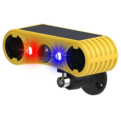 HULPPRE solar outdoor motion alarm mounted on a wall for easy protection