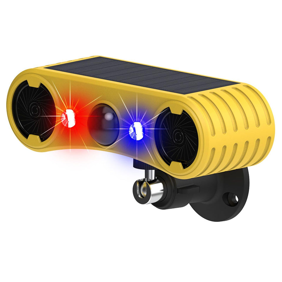 HULPPRE solar outdoor motion alarm mounted on a wall for easy protection