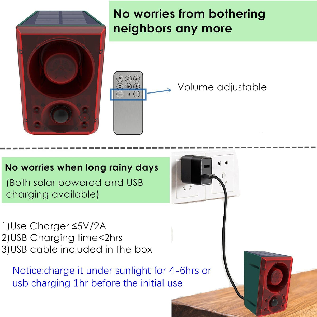 HULPPRE solar outdoor motion sensor alarm night flash improves visibility