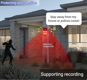 HULPPRE solar outdoor motion sensor alarm side view with remote access