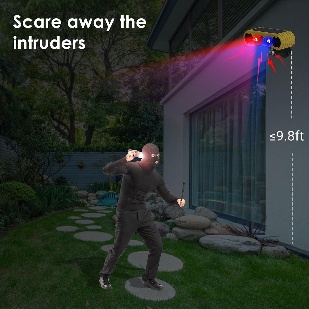 HULPPRE solar panel and sensor assembly powers wireless security outdoors