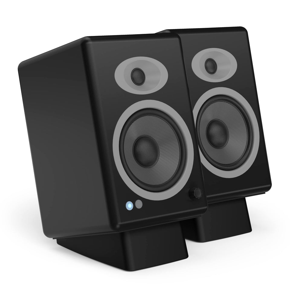 HumanCentric wedge speaker stands stabilize your speakers for better listening