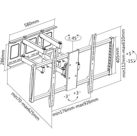 HumanCentric heavy-duty wall mount full motion for immersive viewing