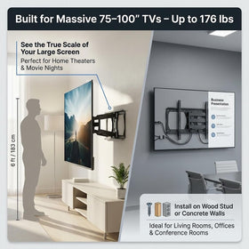 HumanCentric heavy-duty wall mount with 45-degree swivel for wide seating areas