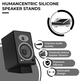 HumanCentric 15-degree tilt wedge angles speakers toward you for clearer highs