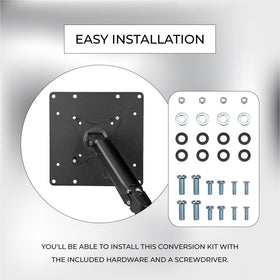 HumanCentric compatibility diagram illustrating mounting options across TV stands and arms