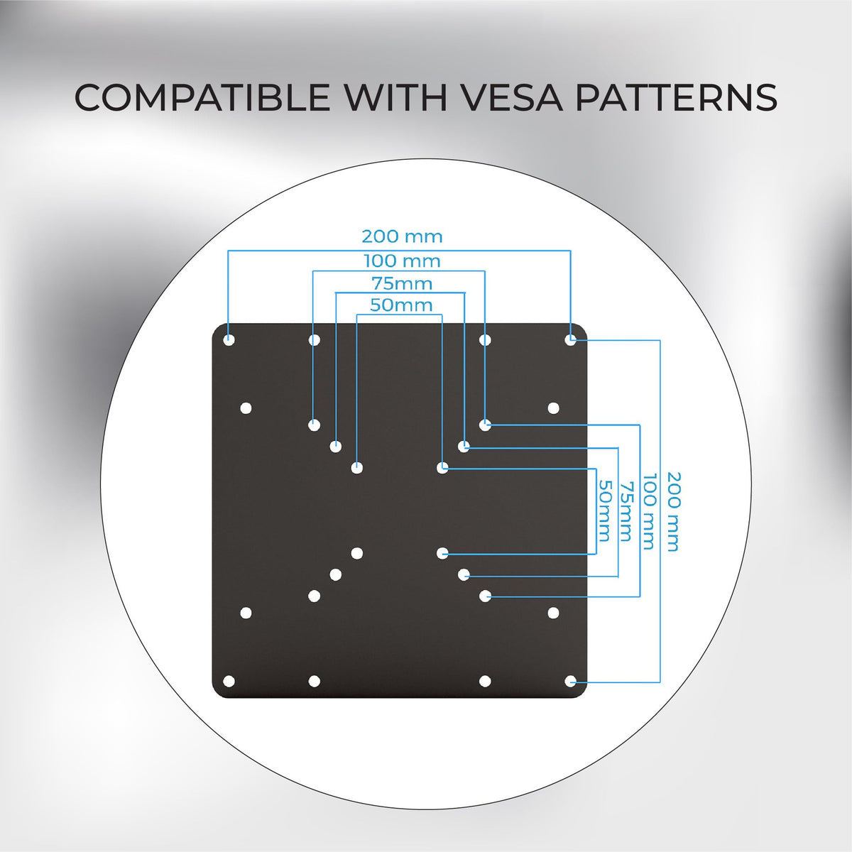HumanCentric hardware kit for VESA plate includes screws, nuts, and spacers for secure mounting