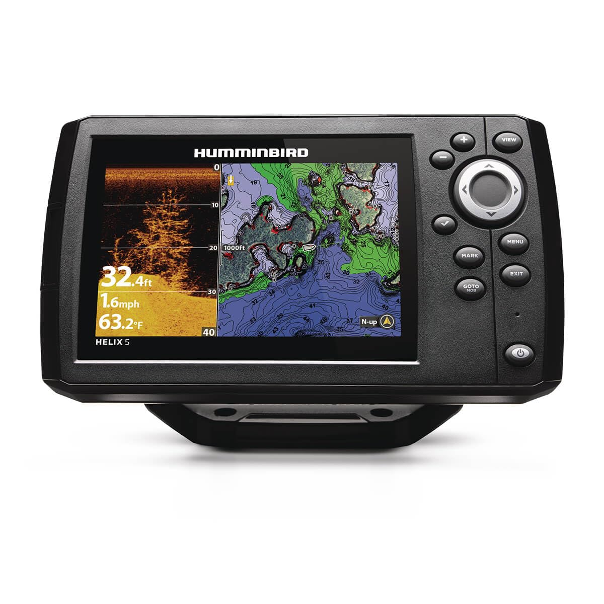 Humminbird Helix 5 G3 display shows bright color sonar for quick fish finding