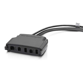 Humminbird Helix HCCT cable organization close-up demonstrates secure inputs and tidy storage.