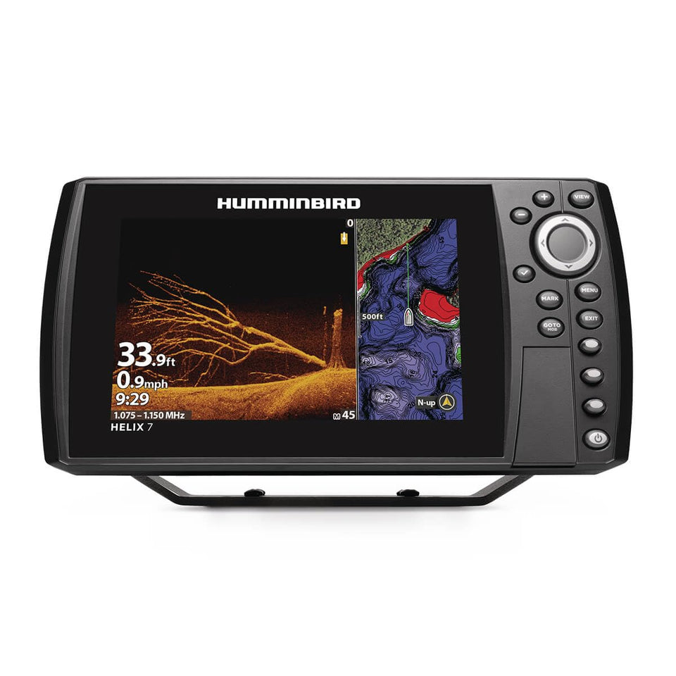 Humminbird HELIX 7 G4N with MEGA Down Imaging showing depth details below the boat