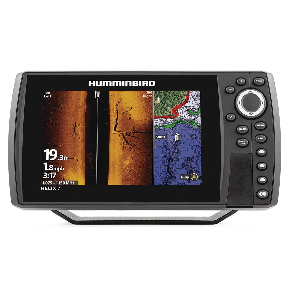 Humminbird Helix 7 Mega Down Imaging reveals bottom contours with detail