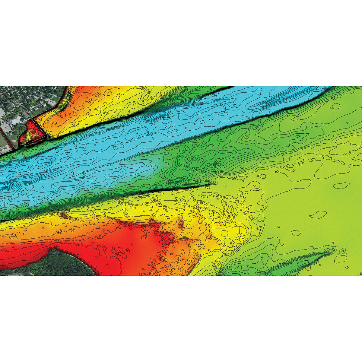 Humminbird Lakemaster aerial imagery to plot productive routes on lakes