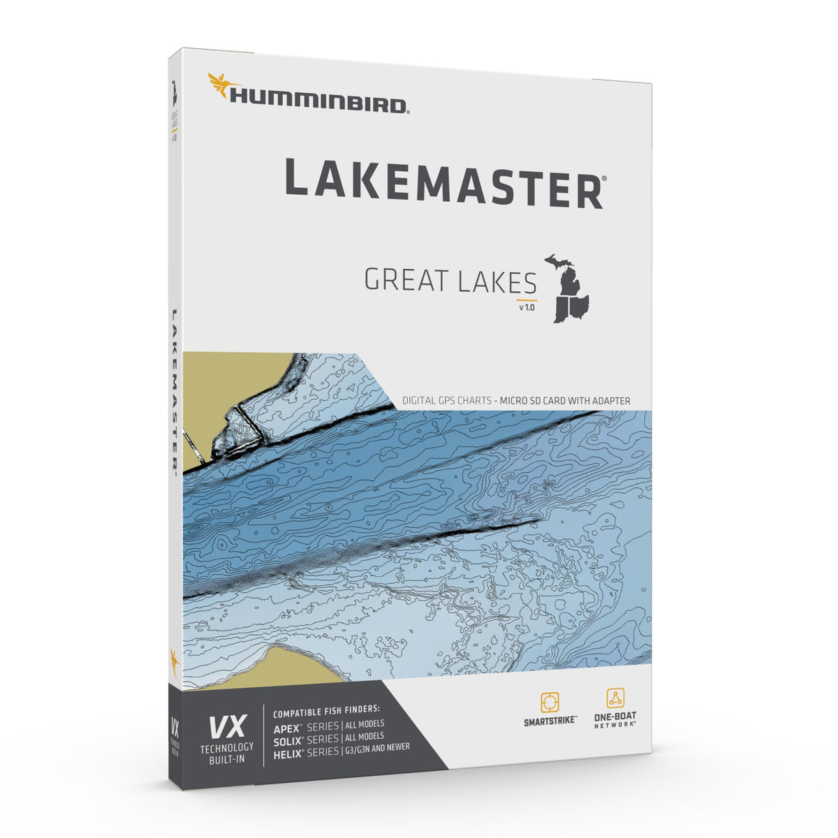 Humminbird LakeMaster chart view – customizable color palettes for quick interpretation.