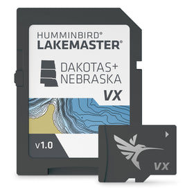 Humminbird LakeMaster map card package with Dakotas and Nebraska data for quick lake planning.