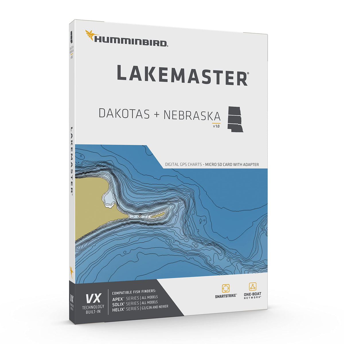 Humminbird LakeMaster screen view showing depth highlights and forecasting for productive spots.