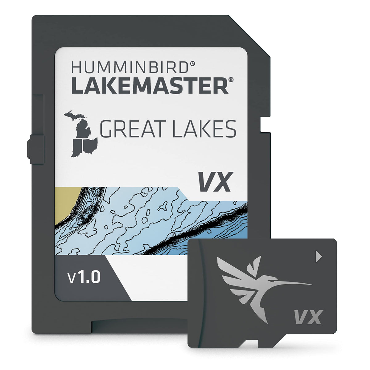 Humminbird LakeMaster Great Lakes map SD card – detailed lake coverage for precise planning.