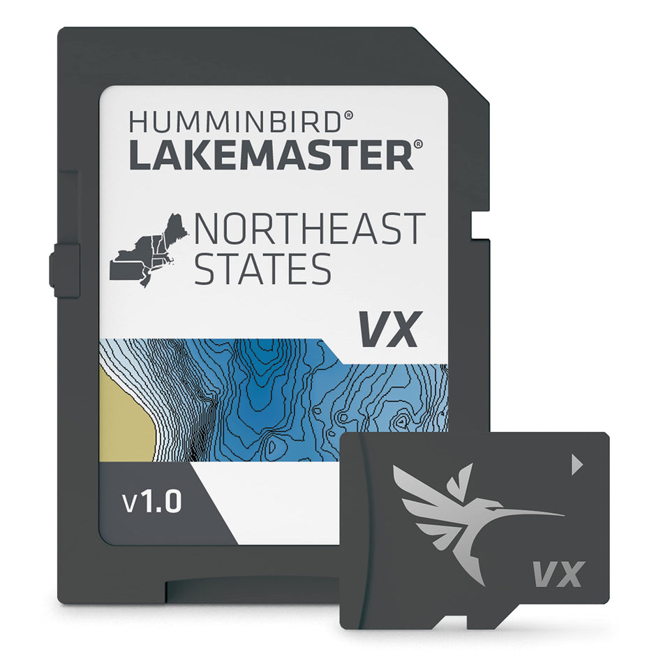 Humminbird LakeMaster Northeast V1 map card overview for precise lake planning