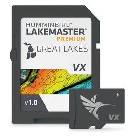 Humminbird Lakemaster Premium Great Lakes map card with detailed contours for navigation