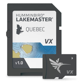Humminbird LakeMaster Quebec V1 map view highlights detailed contours for precise navigation