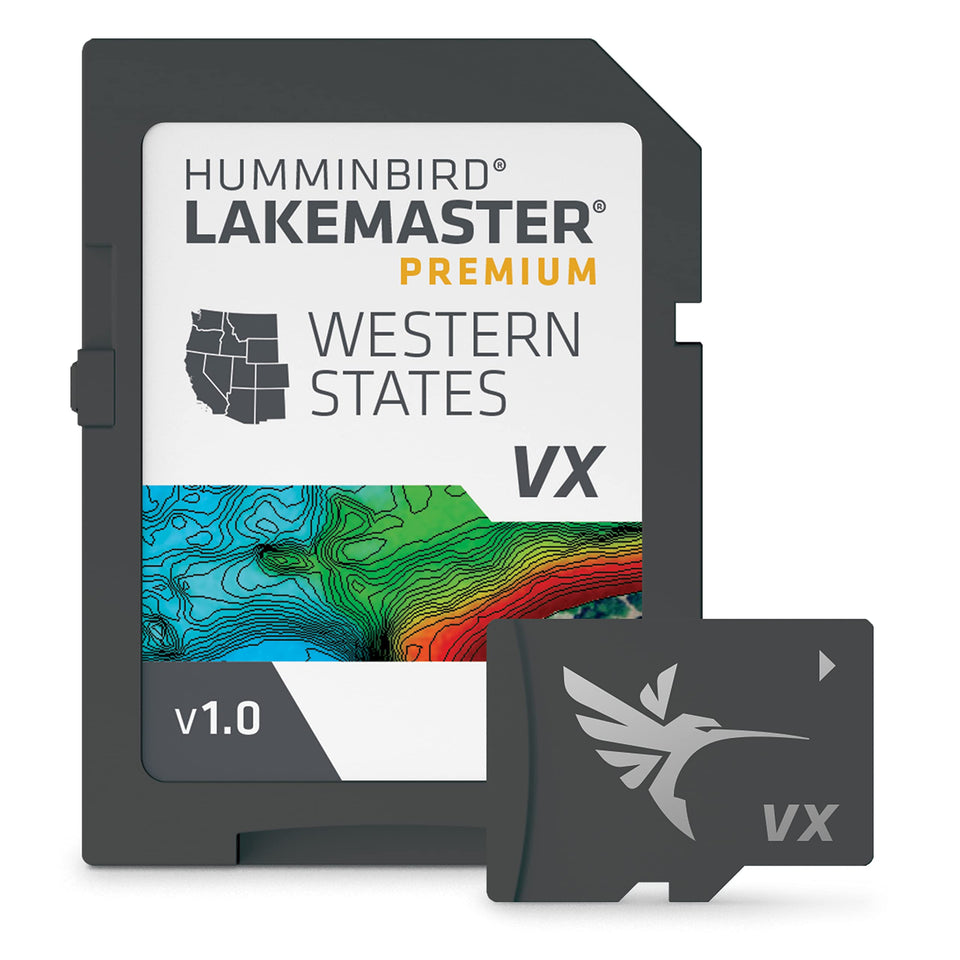 Humminbird LakeMaster Western States map coverage helps plan productive fishing trips.