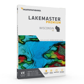 Humminbird LakeMaster Wisconsin 2D shaded relief shows bottom detail for easier targeting