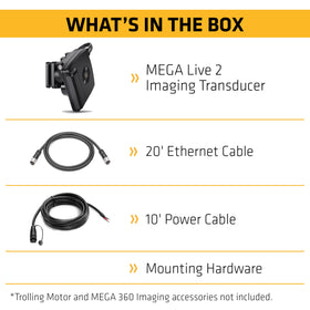 Humminbird MEGA Live 2 mounting bracket simplifies installing the transducer on a trolling motor shaft.