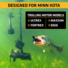 Humminbird MEGA Live 2 trolling motor mount enables flexible, side-of-skeg installation on your boat.