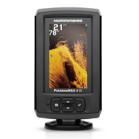 Humminbird PiranhaMAX 4 DI display shows a clear underwater view for quick detections.