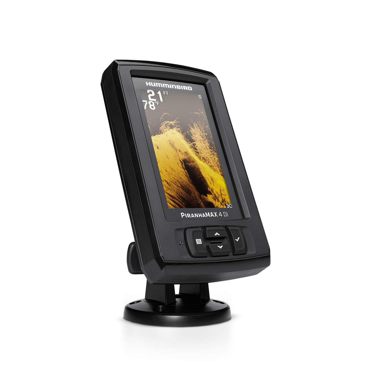 Humminbird PiranhaMAX 4 DI transom transducer ready for quick mounting.