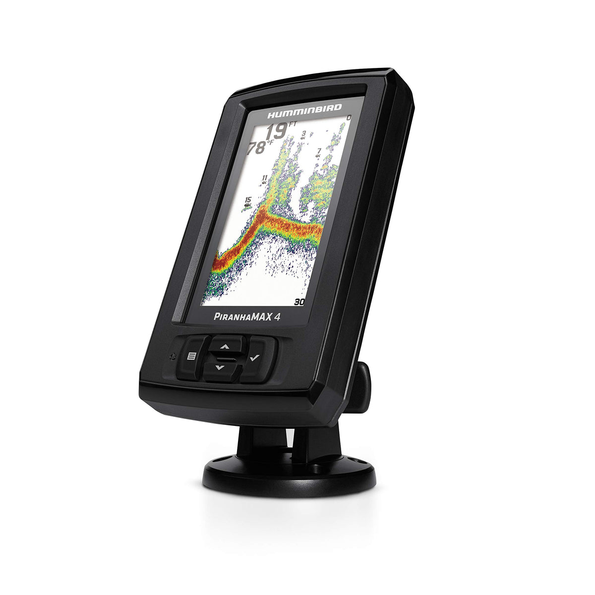 Humminbird PiranhaMAX 4 Fish ID feature aids quick target spotting.
