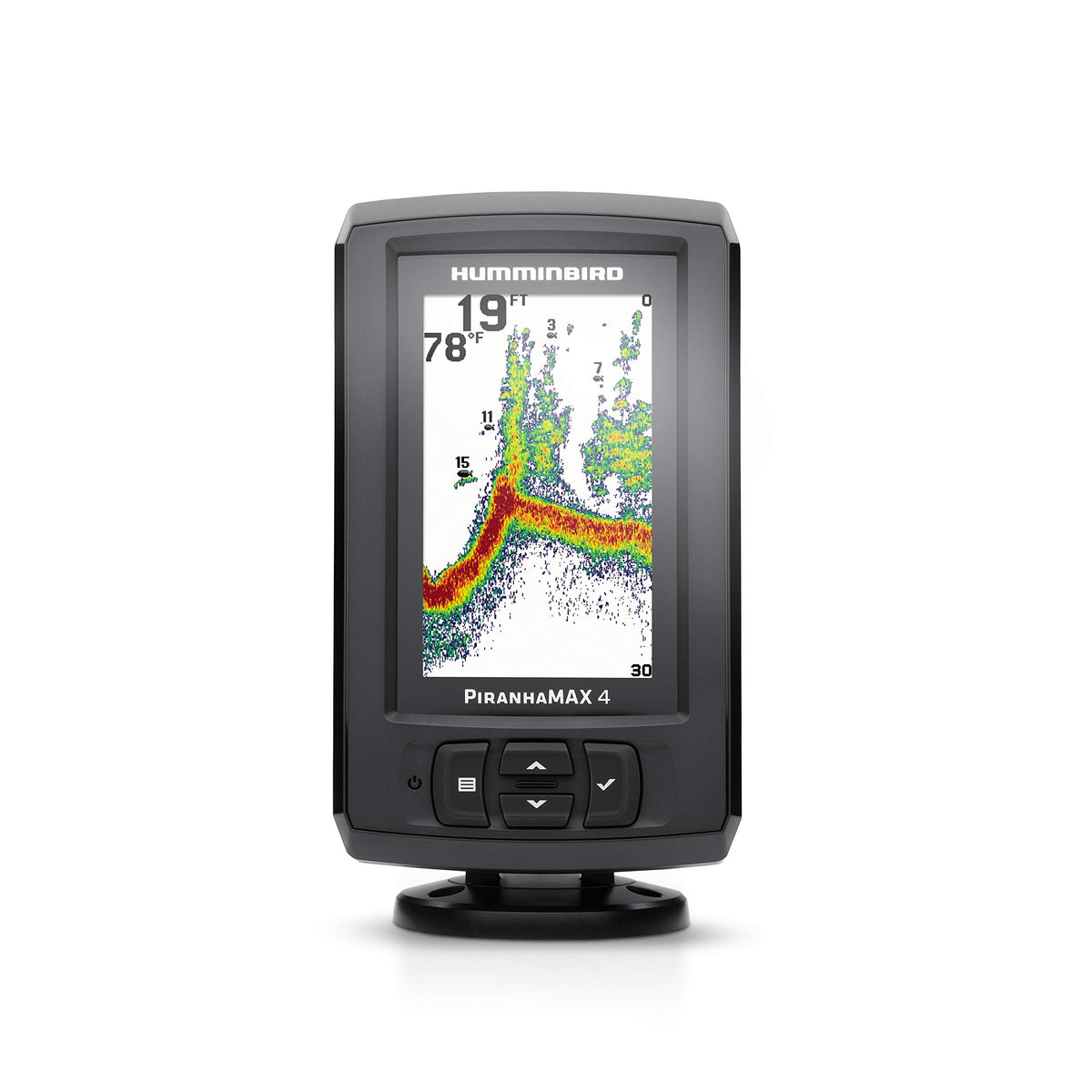 Humminbird PiranhaMAX 4 tilt-swivel mount lets you adjust viewing angle easily
