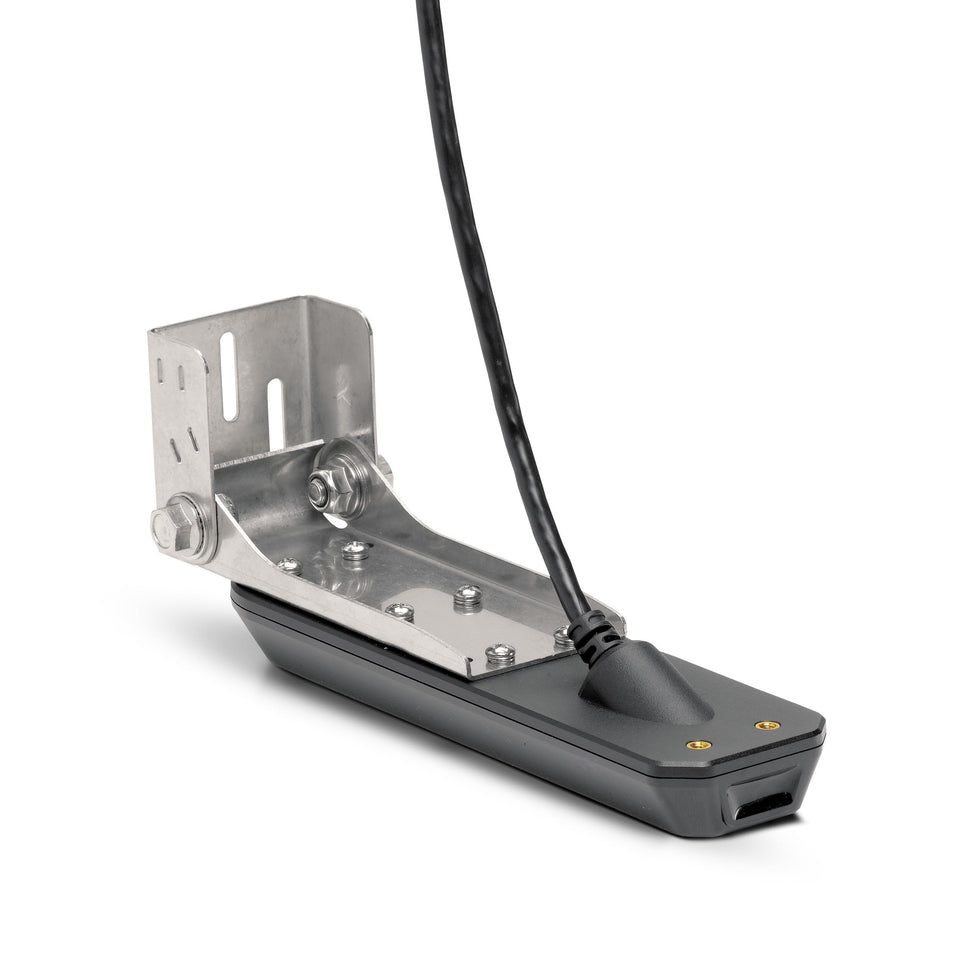 Humminbird transom transducer with MEGA Side Imaging+ for wide side-scanning detail
