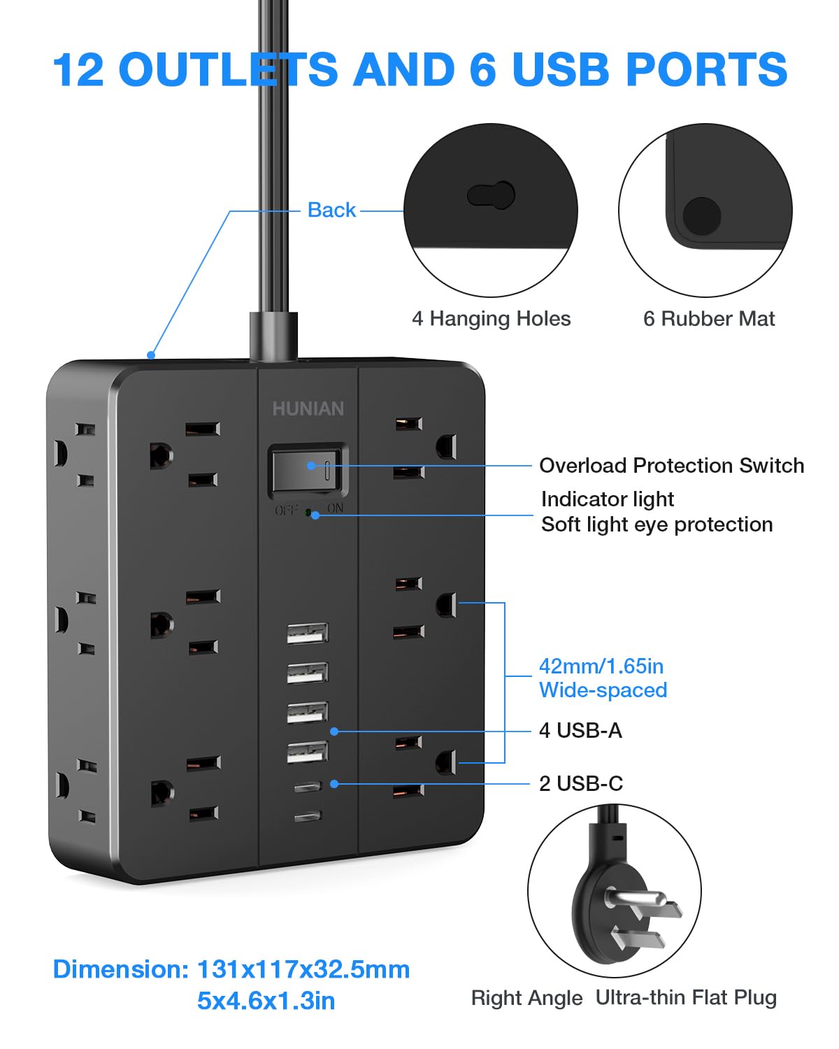 HUNIAN desk charging station powers essentials at your workstation