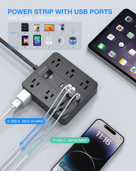 HUNIAN mountable power strip keeps desks tidy with secure mounting options
