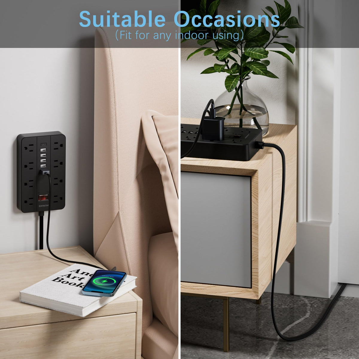 HUNIAN mounted under counter with secure wall holes for tidy installation