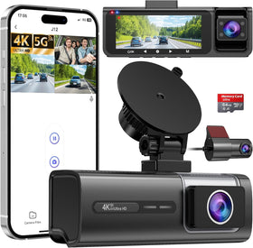 Huntermax front 4K dash cam captures clear road details for safer driving.
