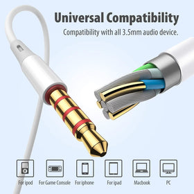 Gold-plated connector for stable audio transmission across devices