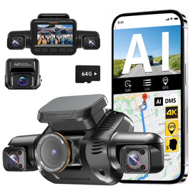 HUPEJOS AI dash cam front view with 4K clarity and wide coverage.