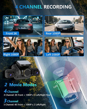 HUPEJOS right-side dash cam lens recording oncoming traffic.