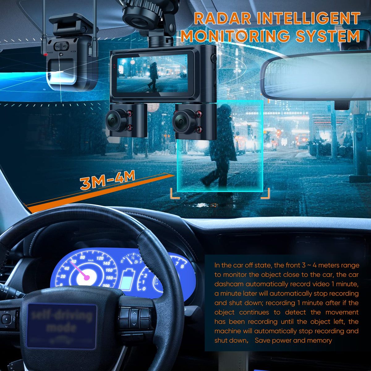 HUPEJOS radar sensor close-up demonstrating sensitive motion detection for parking safety