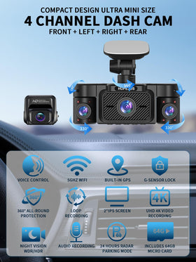 HUPEJOS V50-4CH left-right cameras provide 360-degree coverage in one frame