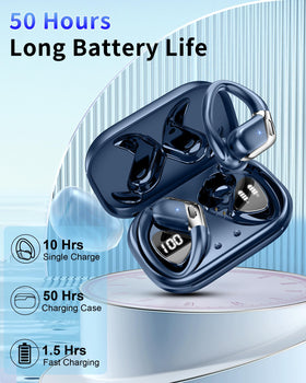 Hupoaf earbuds offer 50-hour total battery life with charging case.