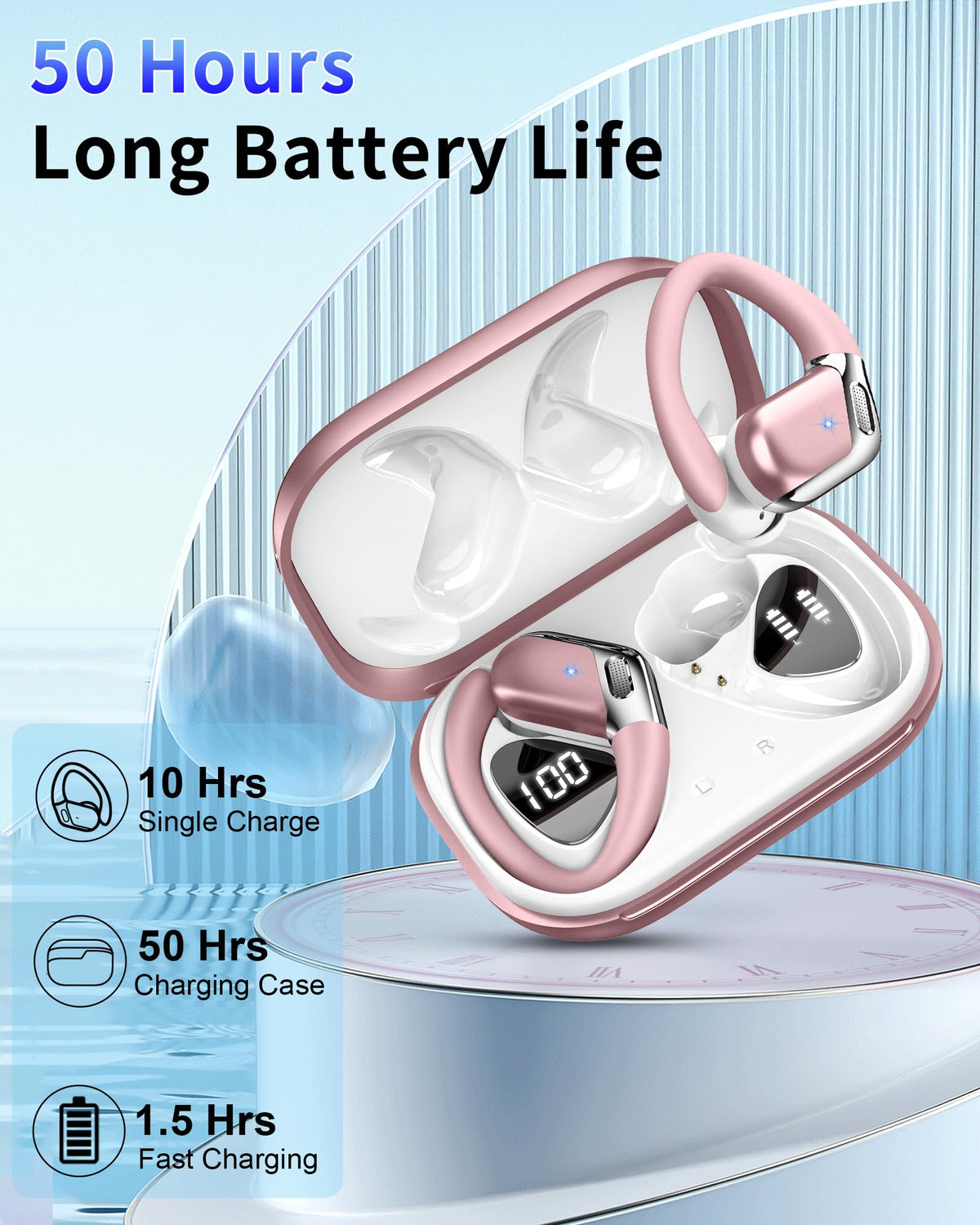 LED charging case from Hupoaf showing power status at a glance.