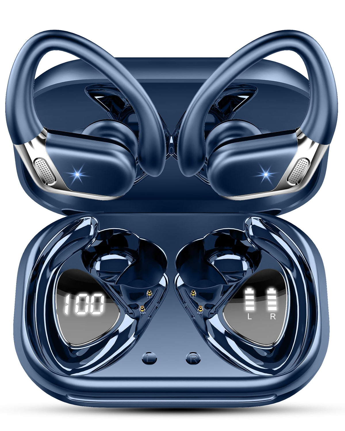 Hupoaf earhooks on sports earbuds provide secure fit during workouts.
