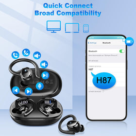 Hupoaf charging case showing power status and capacity