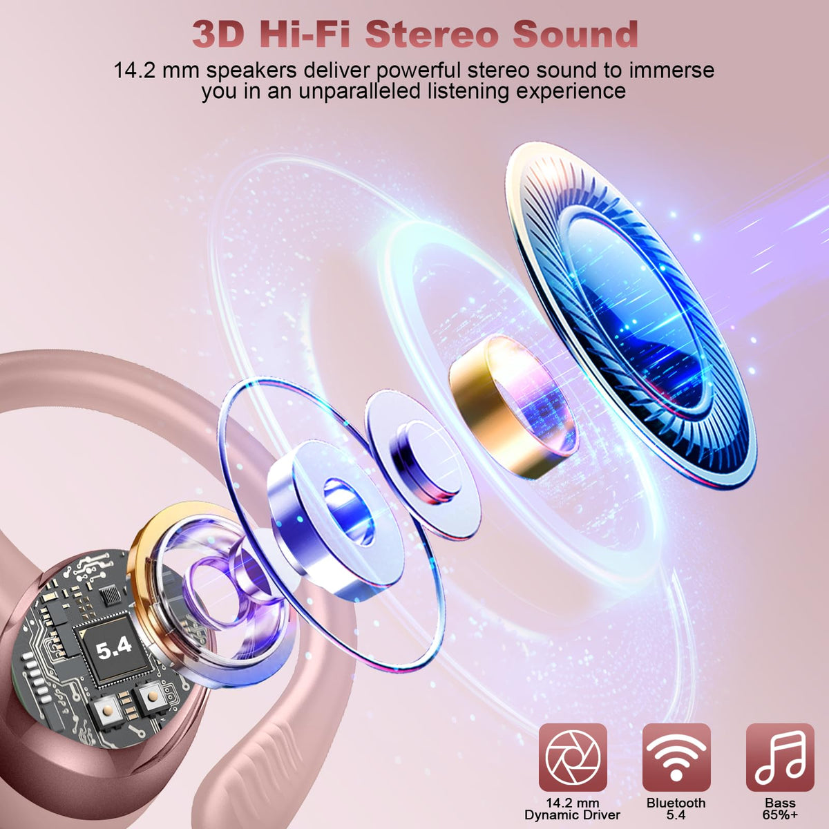 Hupoaf earhooks securely fit for running and high-intensity workouts
