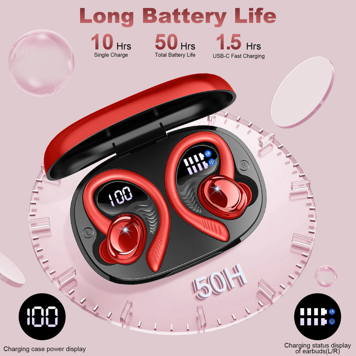 Hupoaf earbuds held in hand for size comparison and pocketability