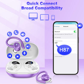 Hupoaf earbud touch control being tapped, illustrates easy hands-free operation
